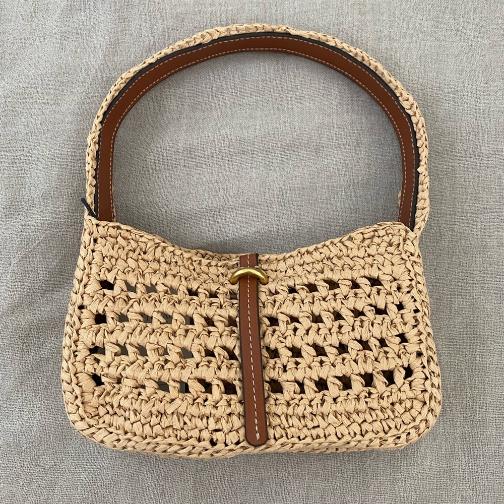 Mango Natural Fiber Shoulder Bag